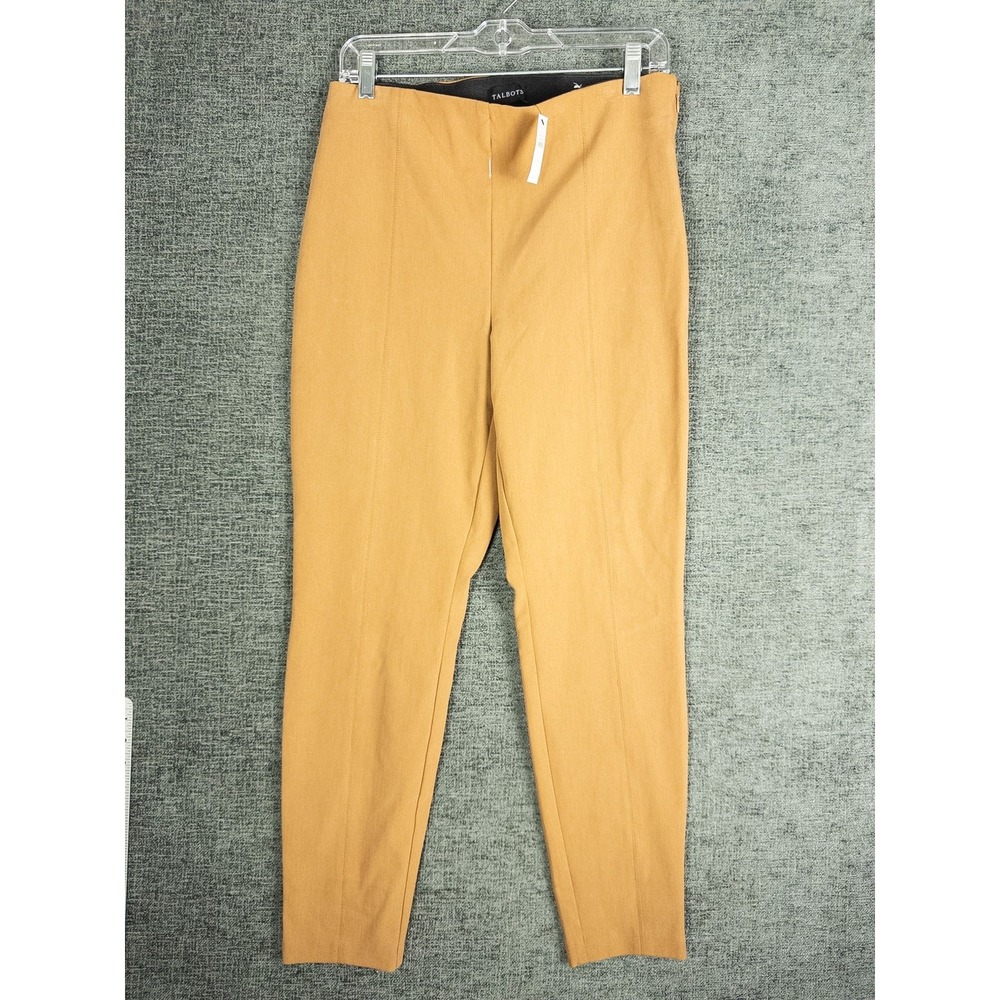 NWT‎ Talbots Portland Pant Womens 10 Mustard Gold Slim Ankle Trouser Office Work